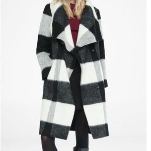 Express wool blend oversized plaid buffalo check coat